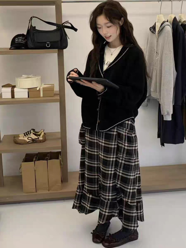 2025新款宽松百搭慵懒风毛衣开衫女秋冬加厚韩版卡通针织衫外套女|undefined