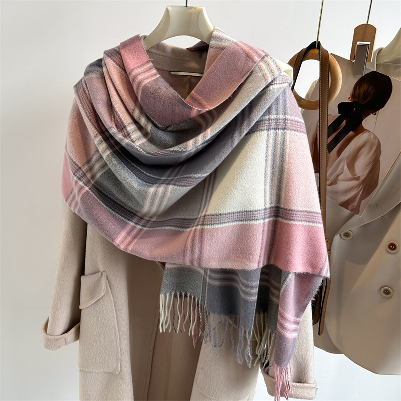 Holiday, Daily Occasion Women's Business Classic Style Color Block Imitation Cashmere Scarf