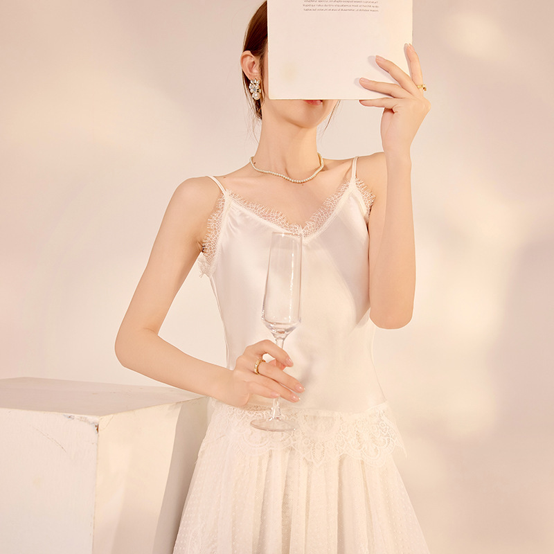 Early Spring New Style Pure and Sexy Silk Camisole for Women, Luxurious Silk Inner Wear Tank Top Zx Model N2029