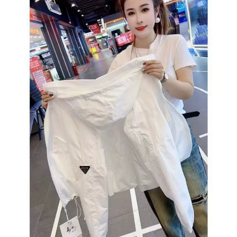 Белый пиджак, осенне-лет lâu trench coat для отдыха, солне protection