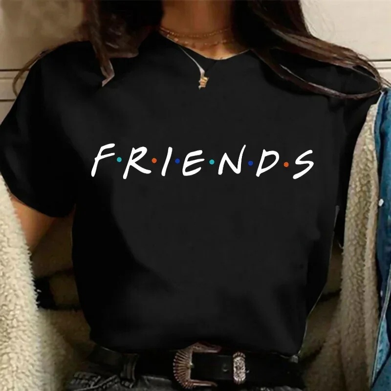 Fashion Friends Tv Show Funny Cartoon t Shirt Women Graphic Best Friend Harajuku T-Shirt Korean Style