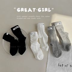 女の子の靴下春夏の薄い綿の韓国版の超薄の白い中筒の靴下の女の子のネットの目の通気性のストッキングの潮の夏