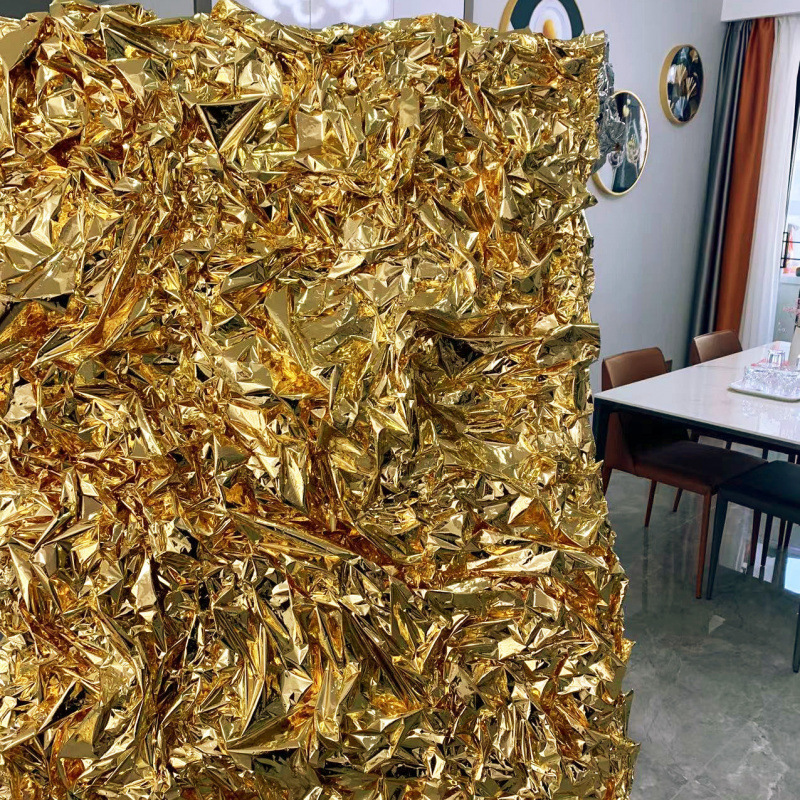 Type a golden tin film paper (5m × 1.5m ) curly hair