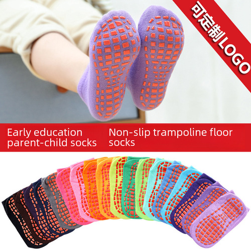 Summer Adult PVC Non-Slip Floor Socks Children Trampoline Socks Sports Socks Parent-Child Early Education Socks Indoor Playground