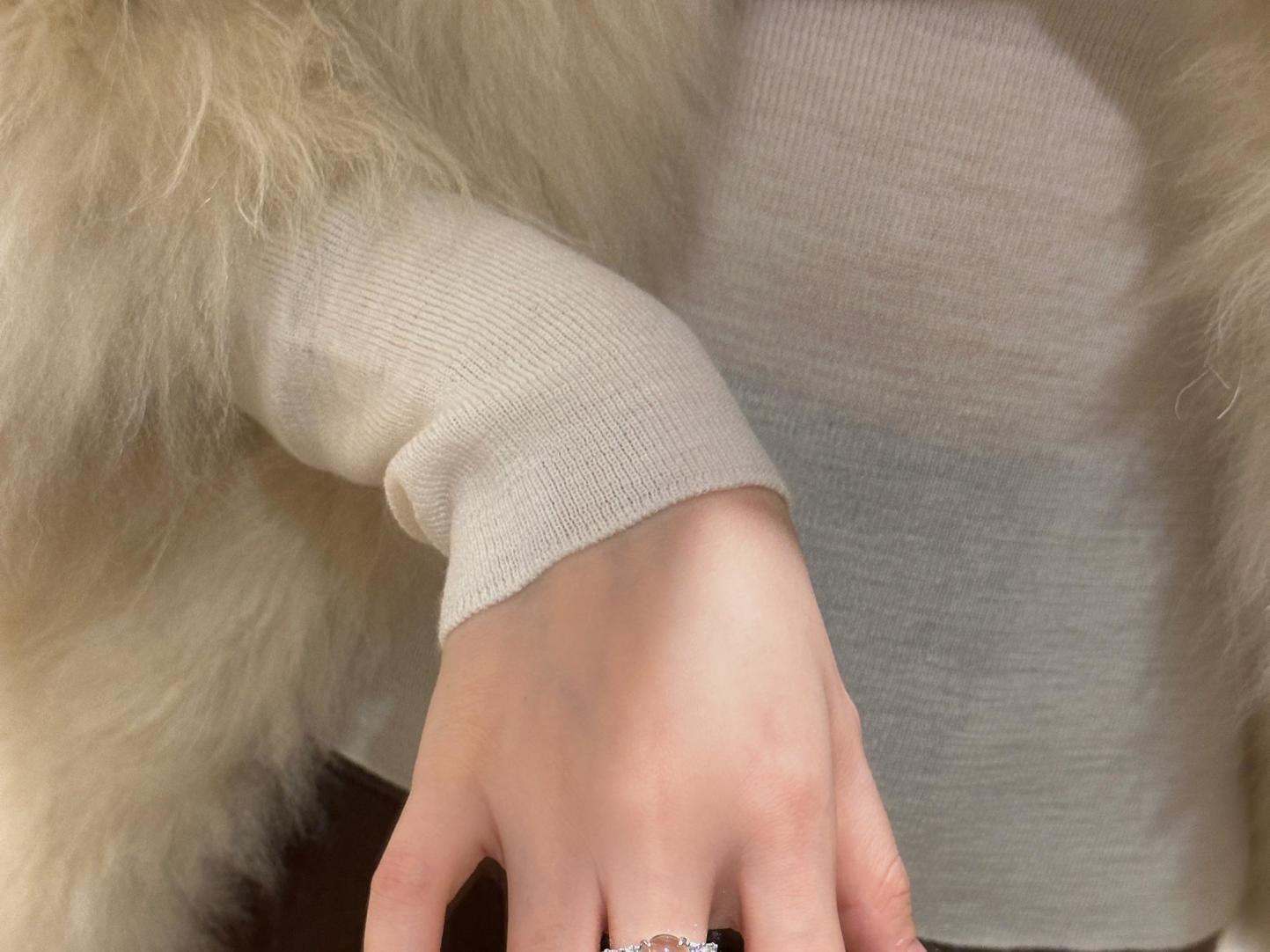 Collier en argent pur pour tout le corps avec chaîne de clavicule en jade et mousse d'eau, bijoux Xiancan, nouveauté, luxe léger, vent frais_voghion.com