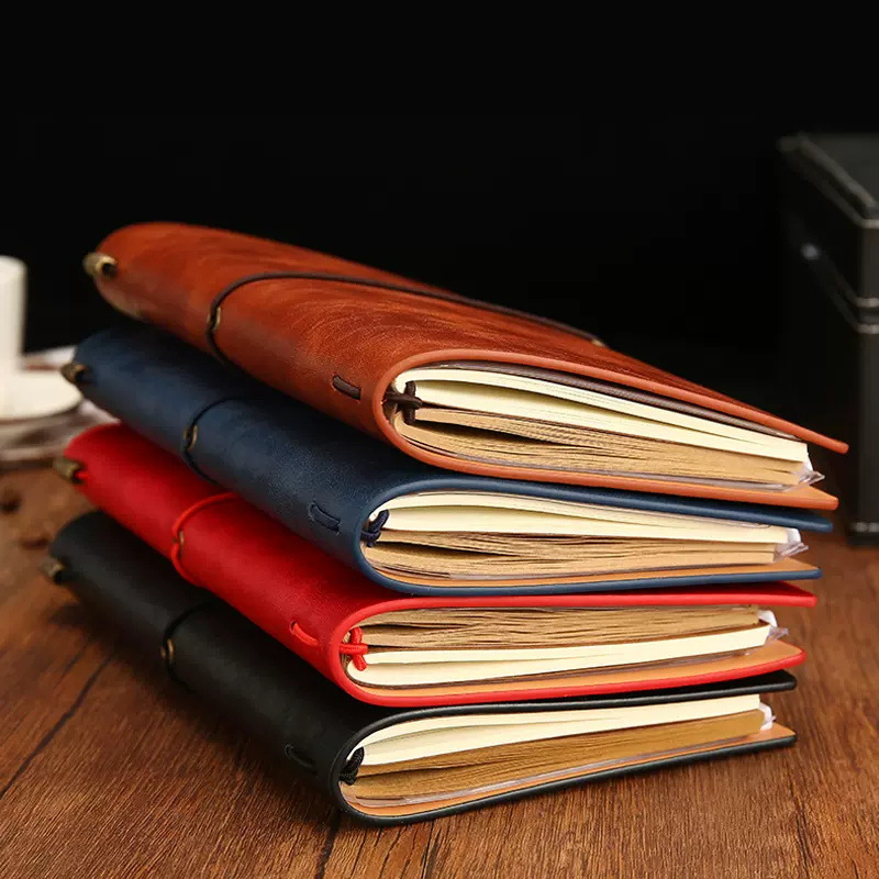 ノートカバー 本革ゴムバンド留めノートカバー多機能収納付き