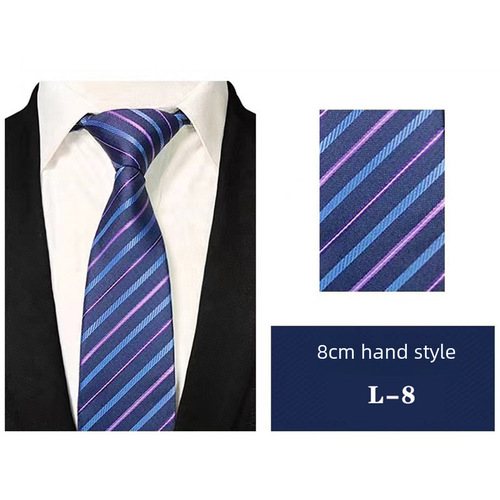 Suit lapel tie business style zipper-type knot-free blue black men's tie red stripe