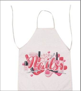 Nueva serie de esmalte de uñas delantal casa cocina supermercado salón de uñas Halter delantal sin mangas logotipo imprimible