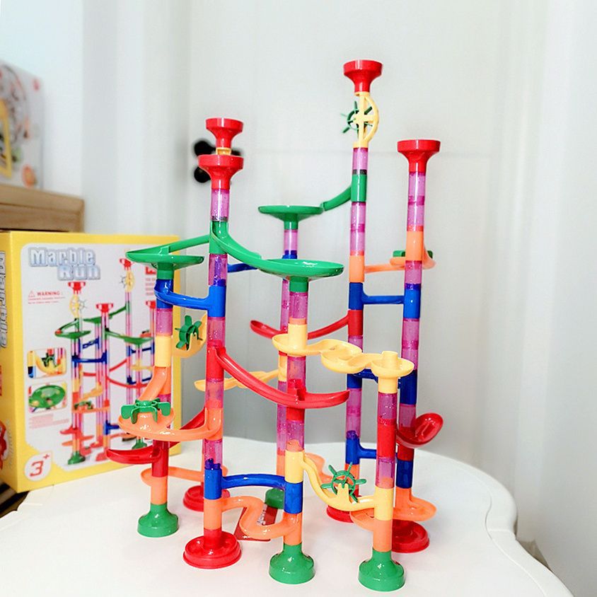 American Kidsren's Ball Slide Track Marble Toy Game Space Pipe Building Blocks Puzzle Building Assembly Assembly