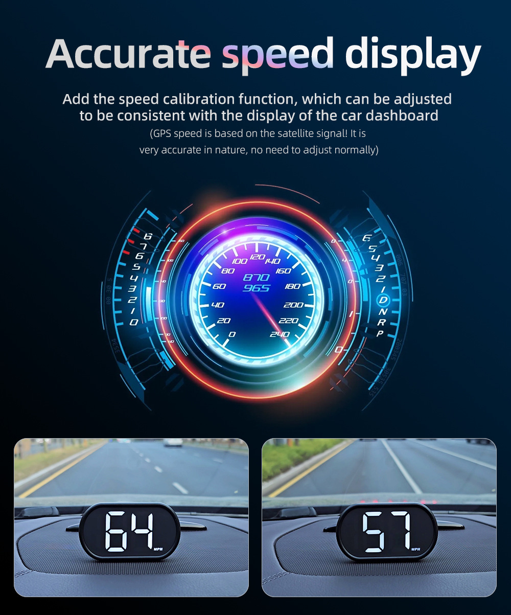 Car HUD Head-Up Display Beidou GPS Dual-Core No-Latency High-Definition Speedometer Head-Up Instrument X2 Universal Model