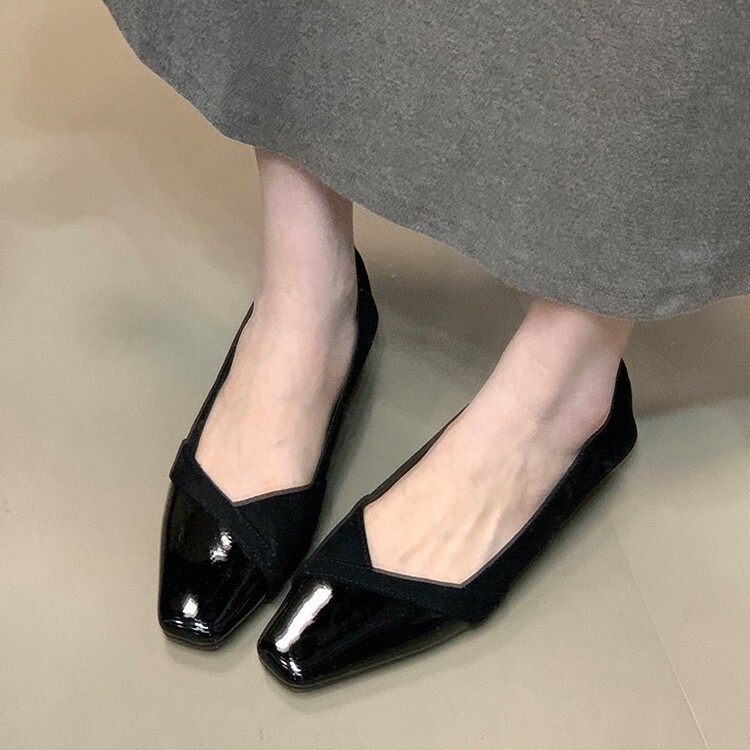 速鼎家！法式小香风单鞋女2025年秋季绒面拼接晚晚鞋通勤温柔女鞋|undefined
