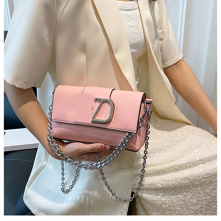 Bolso de hombro transfronterizo para mujer, cadena retro europea y americana, bolso cuadrado pequeño con incrustaciones de diamantes, bolso de mensajero de moda de alta gama