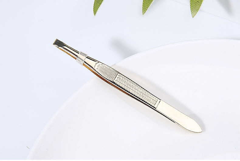 Meilamei stainless steel eyebrow tongs, eyebrow trimming tweezers, flat and slanted beauty tools, eyebrow tongs MLM-D504 undefined