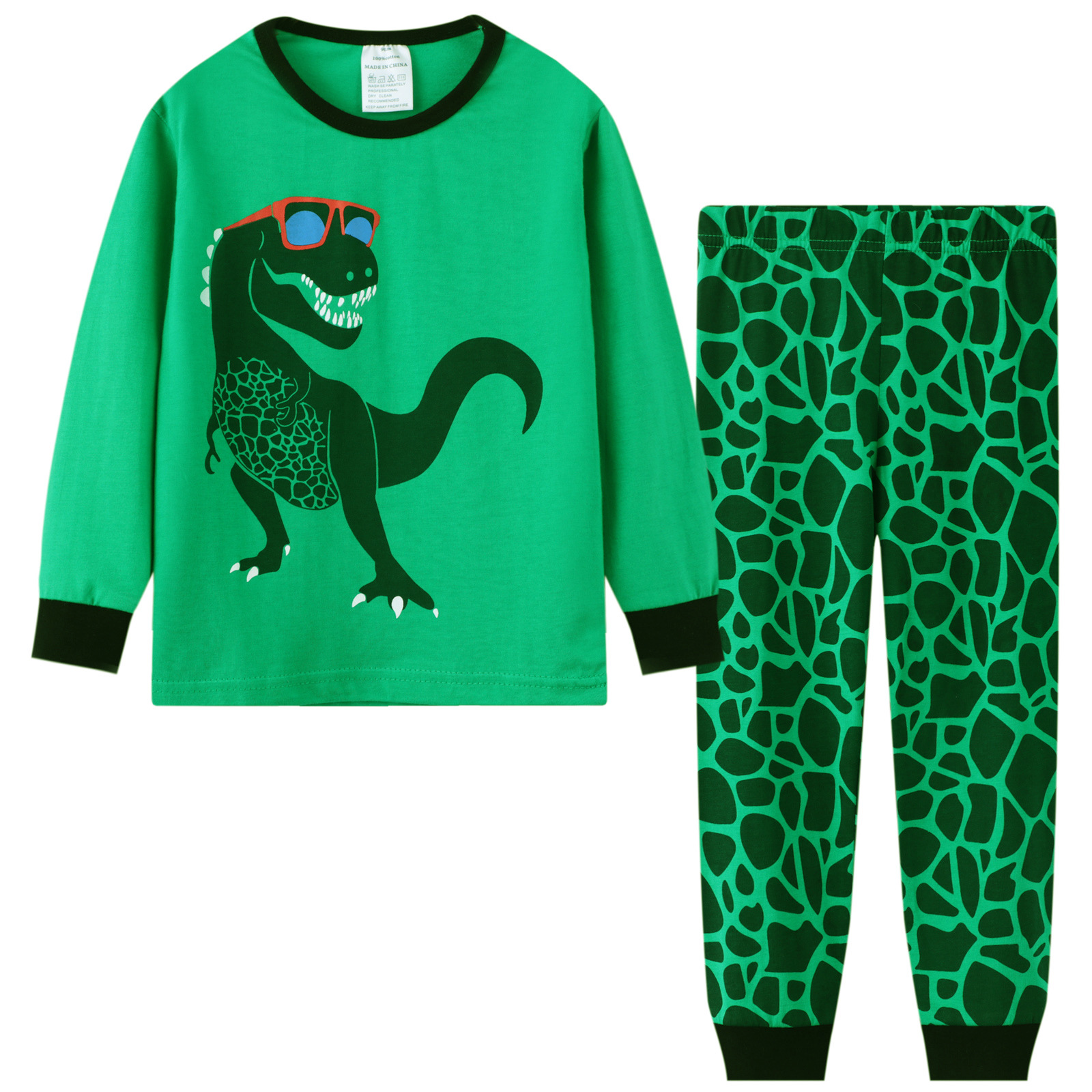 Traje de pijama para niños de comercio electrónico transfronterizo al por mayor Traje de dibujos animados de dinosaurio para niños de estilo europeo y americano ropa para el hogar para niños