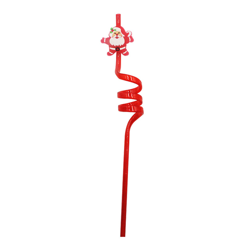 10g Weight Drinking Straw Kitchen and drinking utensils Tableware Event & Party Supplies Resin Material Christmas Festival Christmas Hat, Santa Claus Pattern Cute Style Christmas Cute Christmas Hat Santa Claus Resin Tableware 8