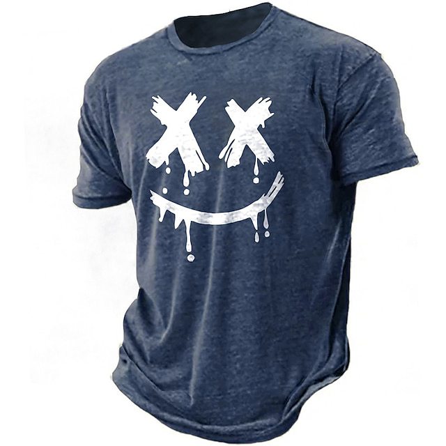 Camiseta de manga corta con cuello redondo impreso en 3D para hombres transfronterizos europeos y americanos de verano Camiseta de tendencia casual para hombres jóvenes