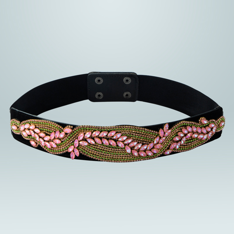 Ceinture En Strass Élastique Rétro Avec Ceinture Brillante En Strass En Gros Nihaojewelry display picture 6