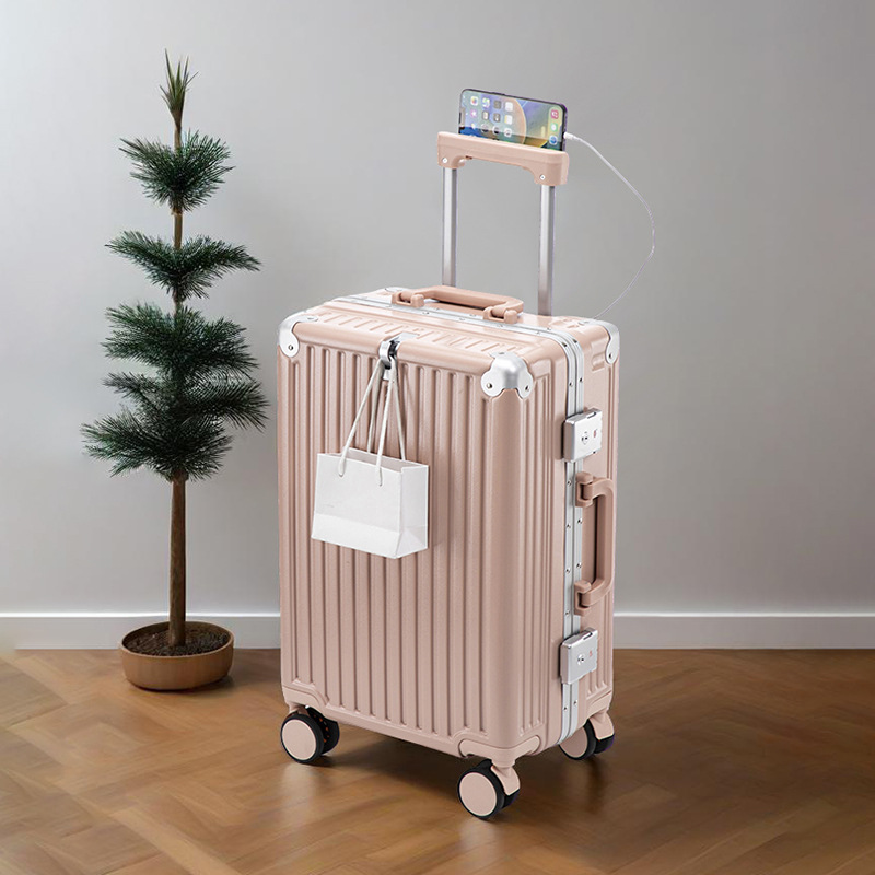 Maleta con marco de aluminio, maleta trolley para mujer, rueda universal multifuncional, estuche para estudiantes de 20 pulgadas, nueva maleta para hombre de 24 pulgadas