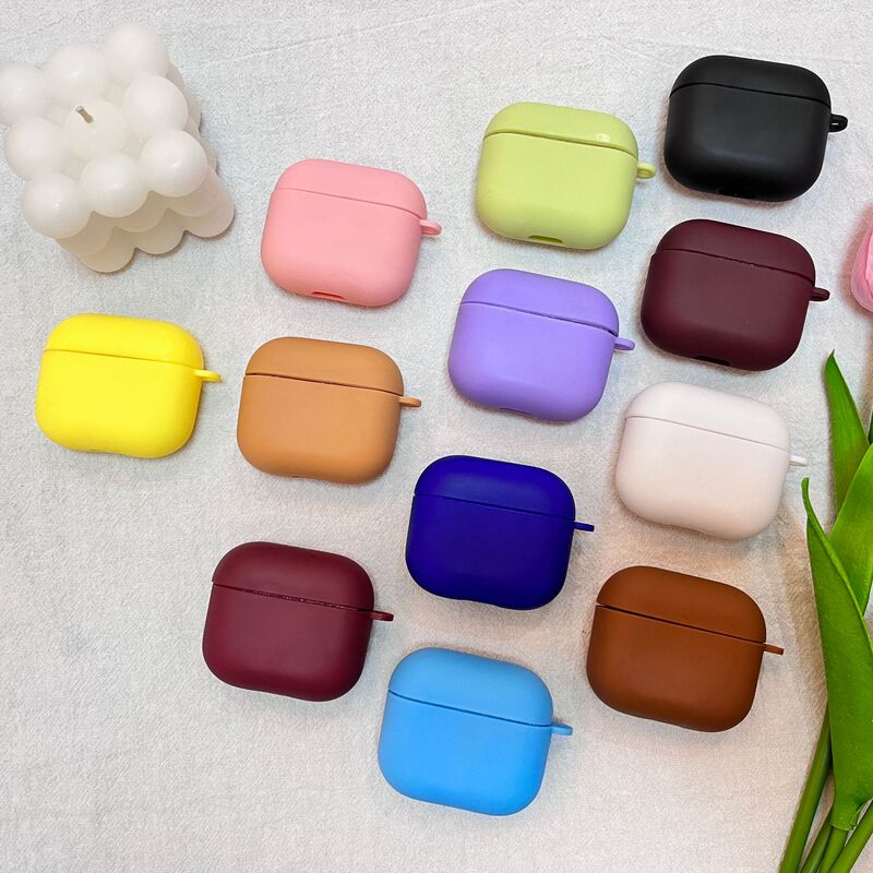 Airpods1/2世代pro新3世代保護カバーフロストtpu純色リンゴbluetoothイヤホンカバーを適用|undefined