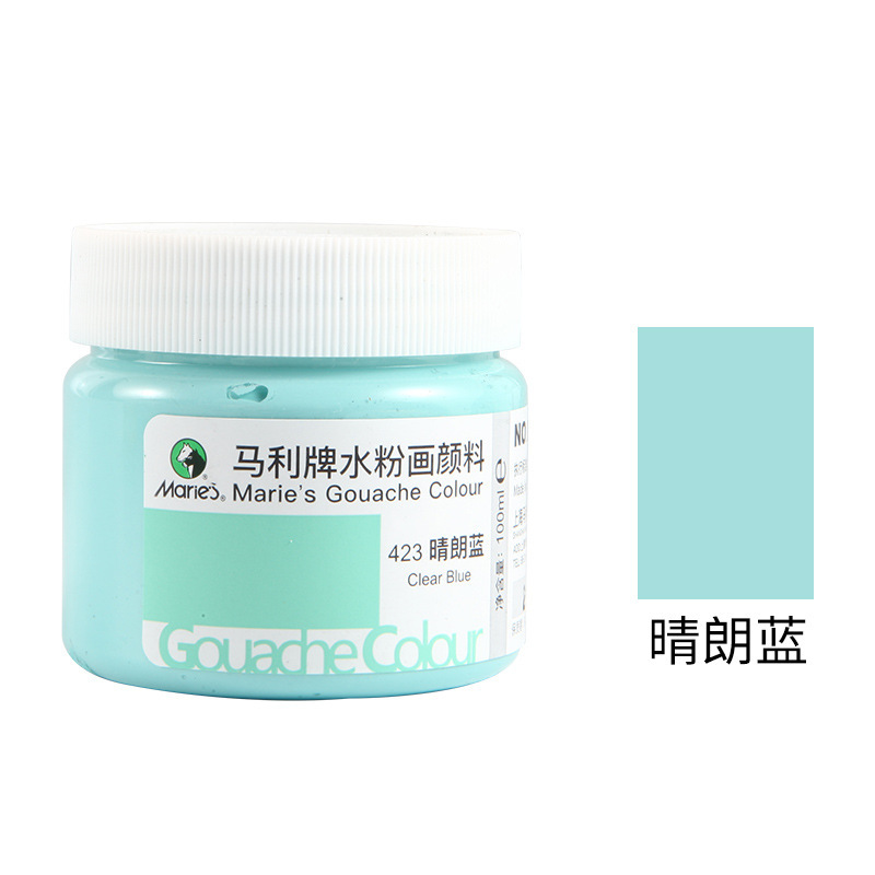 Paquete de pintura de polvo de agua Marley 100ml enlatado para niños y estudiantes color acuarela botellada