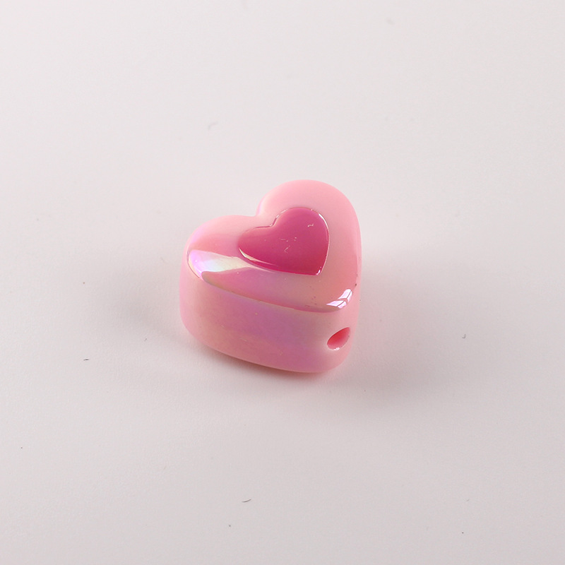 5g Weight Beads Jewelry Making Type DIY Ornament Accessories Classification 1 Piece Quantity Acrylic Material Heart Shape Pattern All Seasons Season Plating Design Simple Style Style 1 Piece Acrylic Heart Shape Beads DIY Ornament Accessories 8