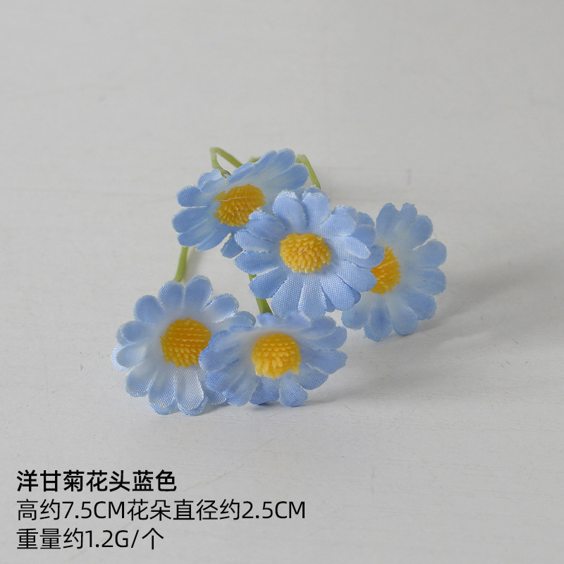 Simulación de flores azules DIY accesorios de cabeza de flores material de boda flor de flor flor flor de flor flor flor de pecho de flor de cabeza pared en el viento