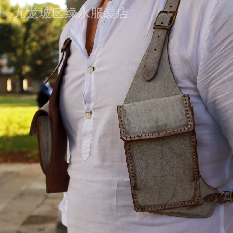 2025 новая европейская и американская ретро-сумка на плечо с кожаным ремешком для мужчин и женщин, уличная квадратная сумка, сумка для мобильного телефона, поставки желаний