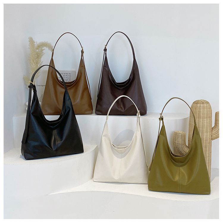 Autumn and Winter Large-Capacity Work and Commuting High-End Cross-Body Brown Tote Bag Women's New Single Shoulder Armpit Bag