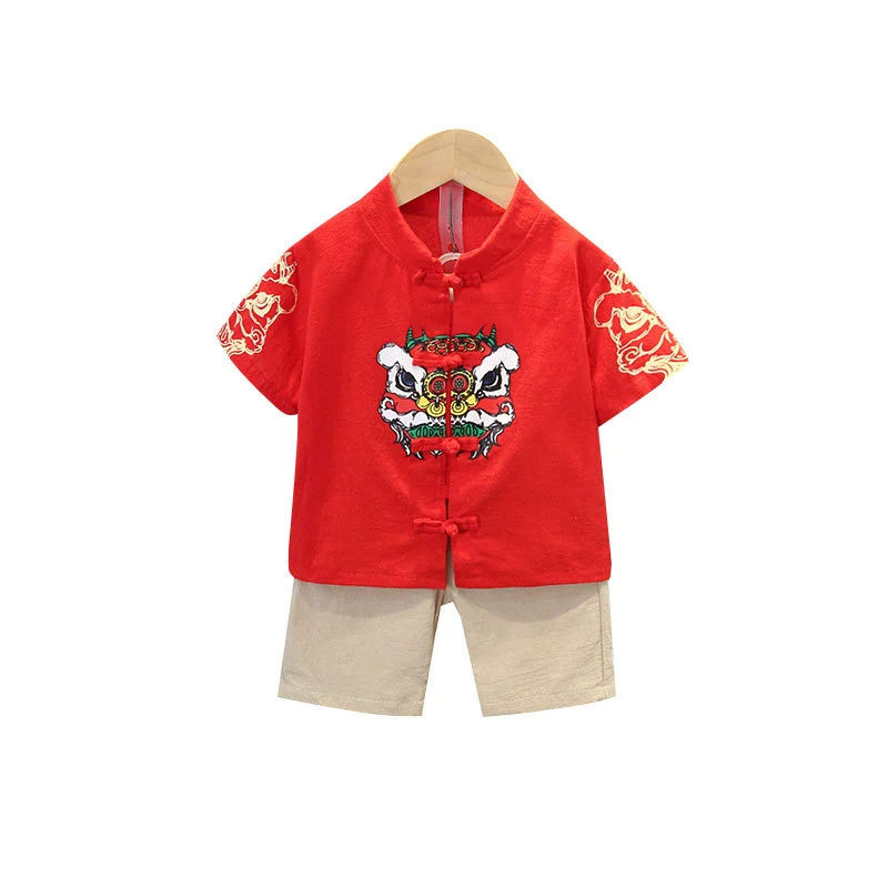 Hanfu, helmet, thin retro children's set