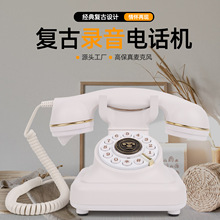 跨境新款复古留言电话仿古录音固定座机婚礼派对老式电话机批发