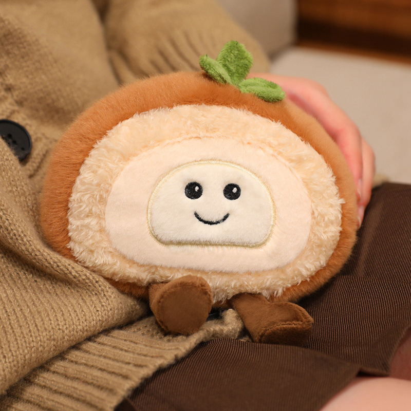 Creativo pequeño pastel de piel de tigre serie de rollo de peluche colgando suizo pequeño colgante de dibujos animados llaveros regalos para chicas