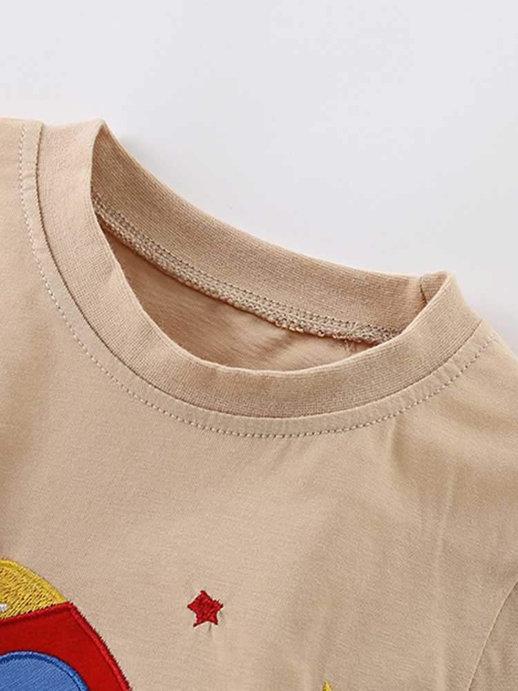 Malwee niños verano nuevo estilo europeo y americano camiseta infantil encantadora cuello redondo casual de mangas cortas algodón ropa infantil