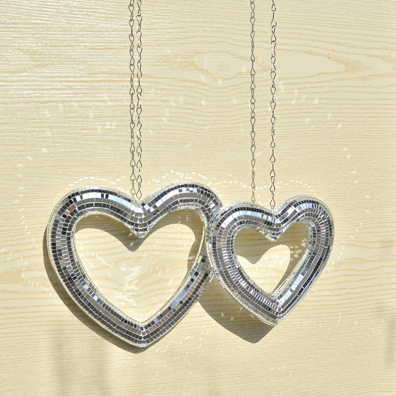 Love Disco ball mirror Disco ball hollow love reflective atmosphere decorations party pendant