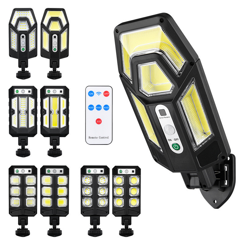 Nueva lámpara de pared solar inducción humana lámpara de camino correa de control remoto antiagua jardín exterior LED iluminación de patio