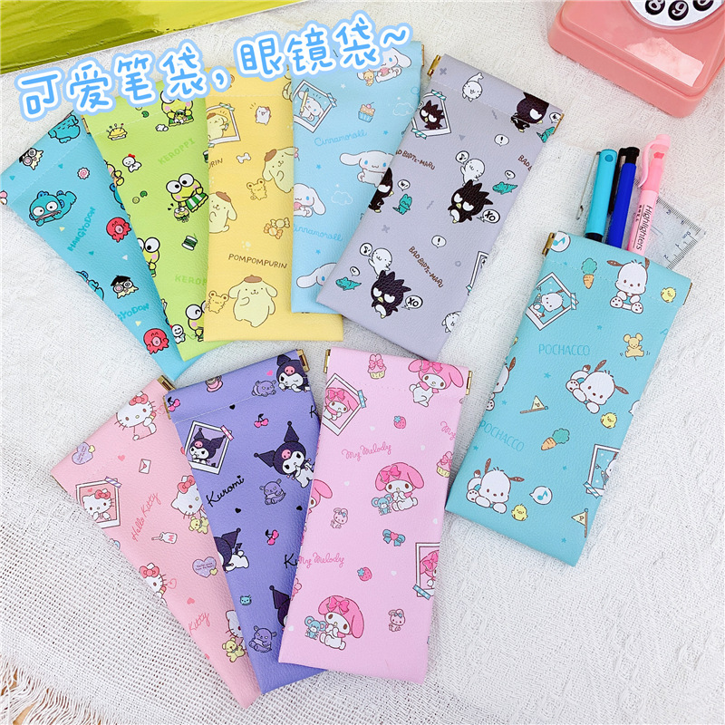 Cute Melody Glasses Bag Automatic Closing Shrapnel Sunglasses Storage Bag Cartoon Student Pen Bag Stationery Box