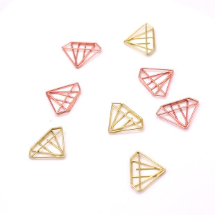 Factory wholesale diamond shape paper clip metal creative paper clip Gold shaped color paper clip