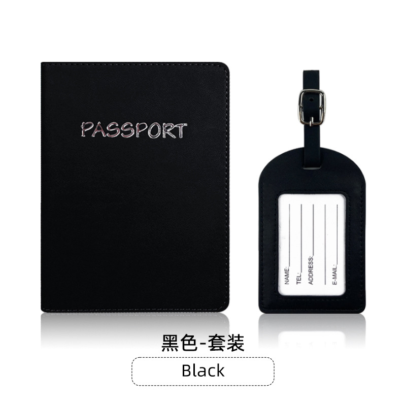 En stock pu cuero viajes negocios regalos pueden agregar logo pasaporte cubierta bolsa pasaporte titular cubierta protectora equipaje etiqueta traje