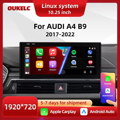 10.25inch Suitable for Audi A4 B9 Car Central Control Large Screen Navigation Carplay Audio and Video Player (DVD Navigation)