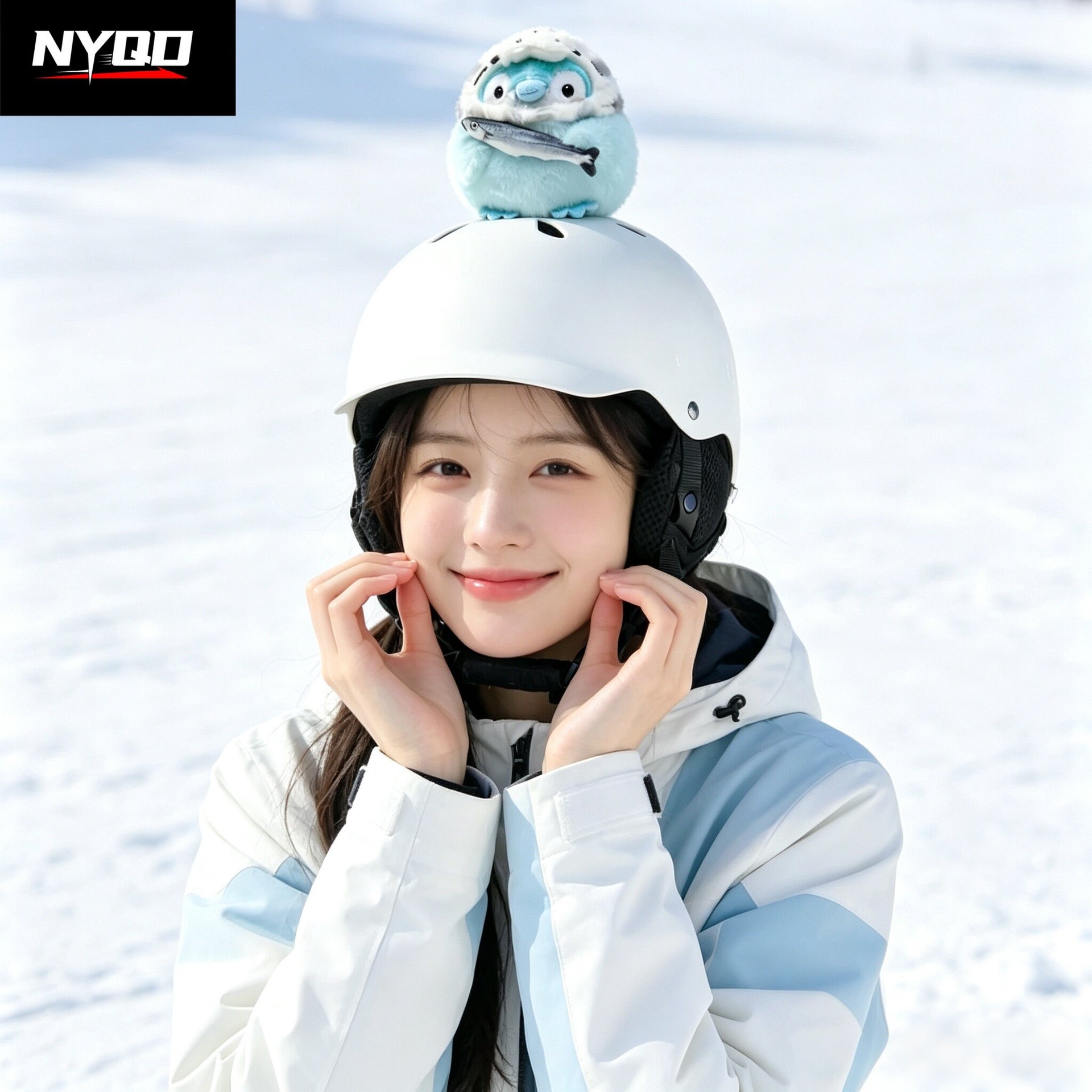NYQD Little Penguin Ski Helmet Cute Soft Decorative Accessory for Snowboard, Electric Scooter, Motorcycle Riding, Unisex Helmet Accessory