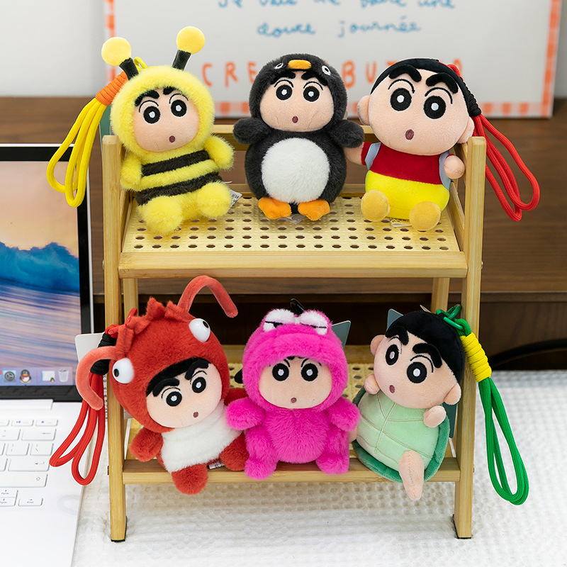 New Crayon Shin-Chan School Bag Pendant Transforms into a Doll Penguin Doll Plush Toy Children's Keychain Gift