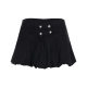 Street Hot Girl Retro Style Solid Color Splicing Slim Metal Button Bud Skirt Short Skirt Summer European and American Cross-Border