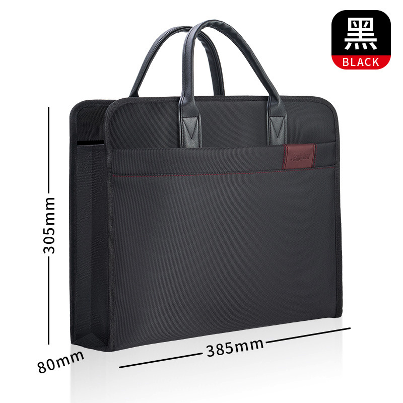 Bolsa de ordenador portátil para hombres de negocios multifuncional de gran capacidad A4 bolsa de archivo de conferencia bolsa de archivo de oficina con cremallera de múltiples capas