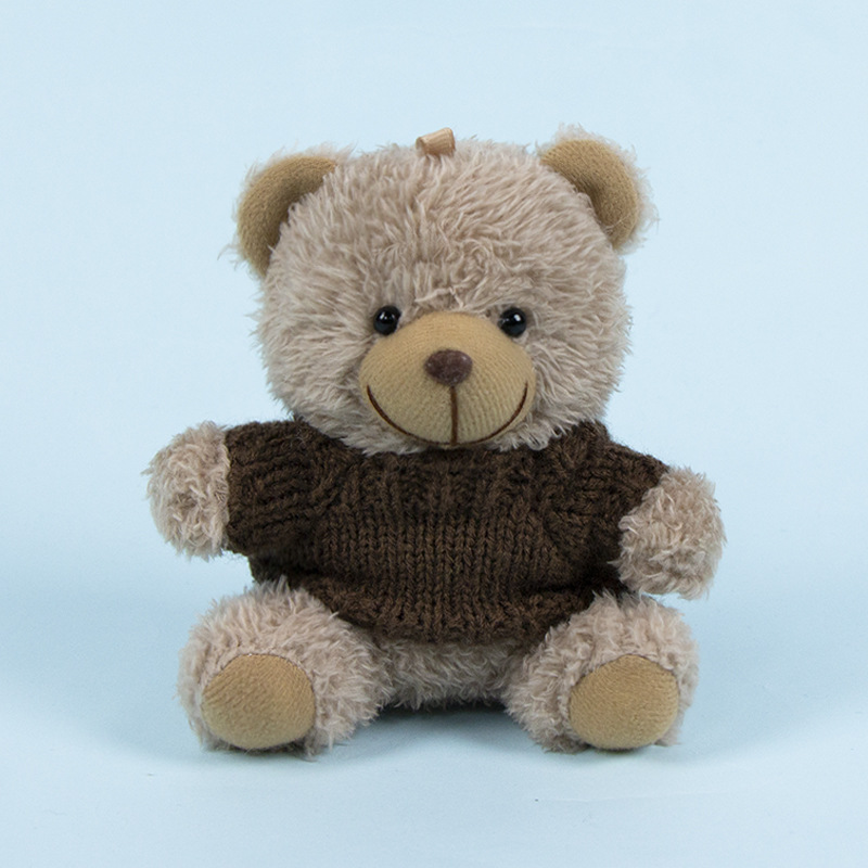 Lindo osito llavero colgante regalo creativo muñecas de peluche vestidas osito de peluche colgante de mochilas escolares para parejas
