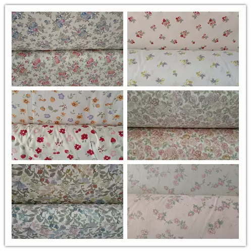 批发供应斜纹布料 外贸韩版碎花面料 全棉床品布料手工印花布