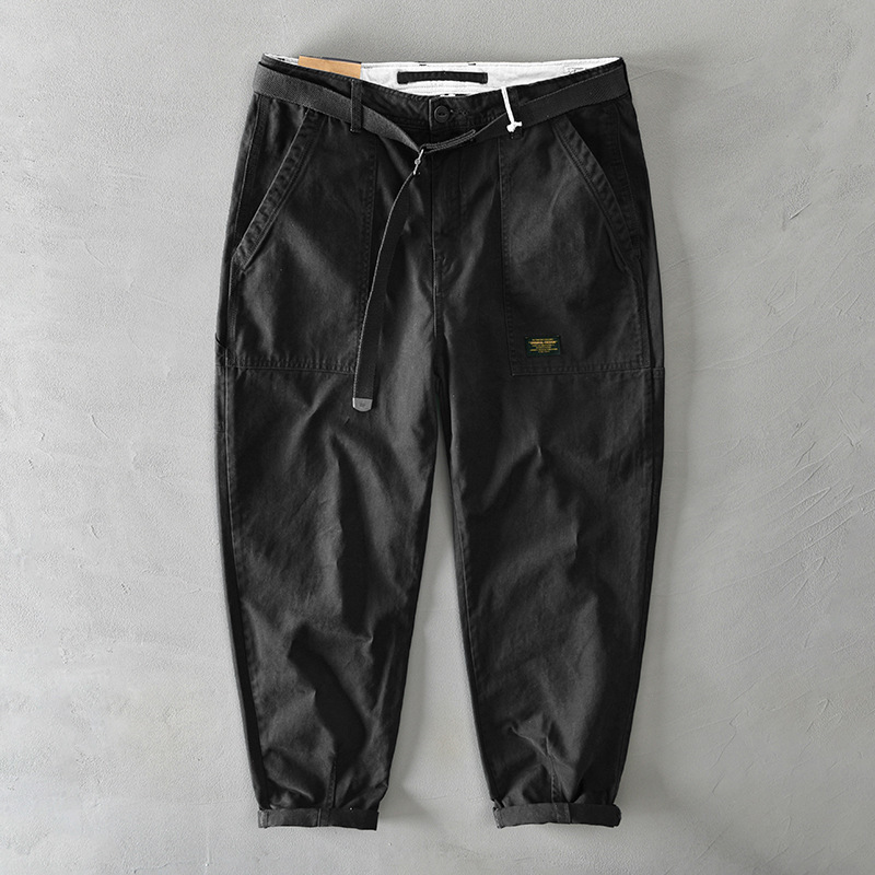 Z329 Autumn and Winter New Men's Cotton Solid Color Multi-Pocket Japanese Casual Cargo Pants Wholesale Z329 Autumn and Winter New Men's Cotton Solid Color Multi-Pocket Japanese Casual Cargo Pants Wholesale
