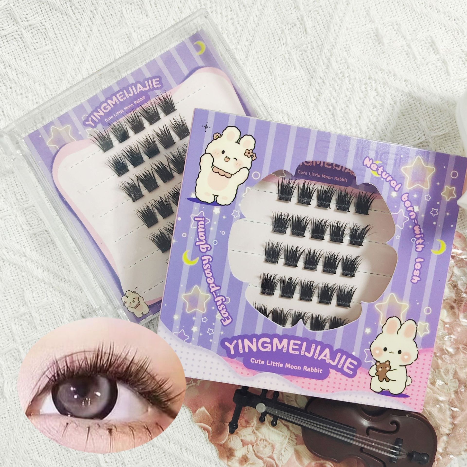 Transfronterizos falsas pestañas caja de regalo empaque pequeño seis filas YF26 pestañas animadas naturales adecuadas para el juego de roles sin pegamento falsas pestañas