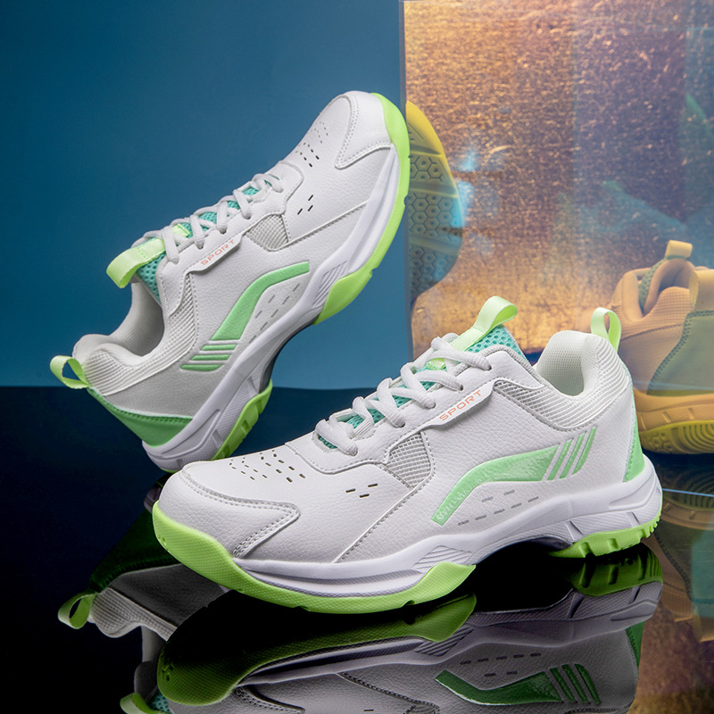 Nuevos zapatos de bádminton transfronterizos, zapatos de entrenamiento para hombres y mujeres, zapatos de tenis de mesa al por mayor.