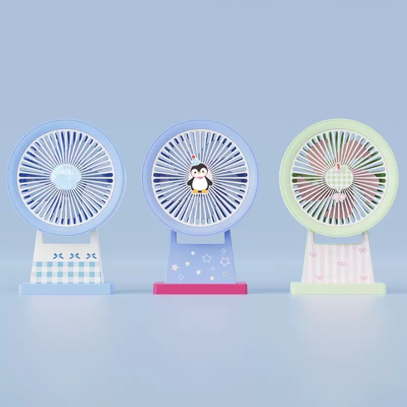 Adjustable Angle Desktop Fan, USB Rechargeable, Three-Speed Wind, Office Travel Cooling Fan, Gift for Cross-Border Sales
