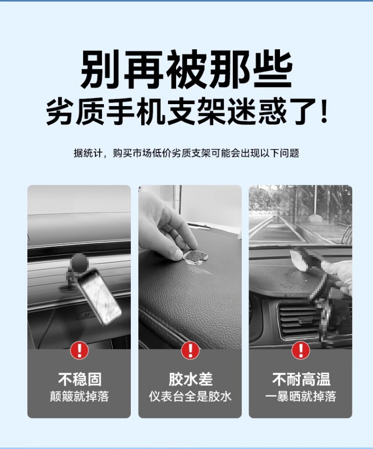Hot-selling car phone holder, center console dashboard mount, rotatable and foldable car navigation bracket, factory direct sales