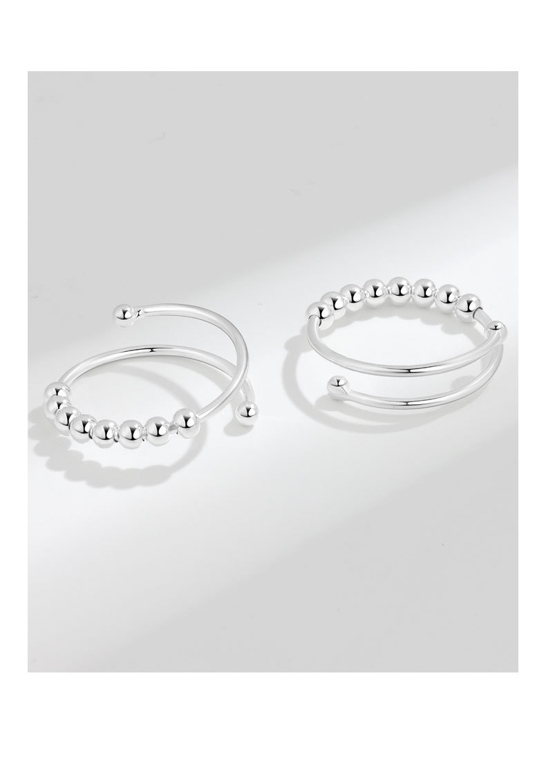 Plating Design 925 Sterling Silver Geometric Anxiety Ring